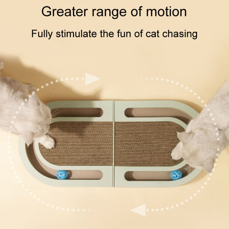 Pet Fun Cats Scratching Board Cats Claw Rubbing Toys Foldable With Ball(Green)